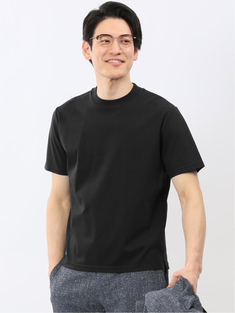 【DRESS T-SHIRT】シルケットスムス スロープネック 半袖Tシャツ