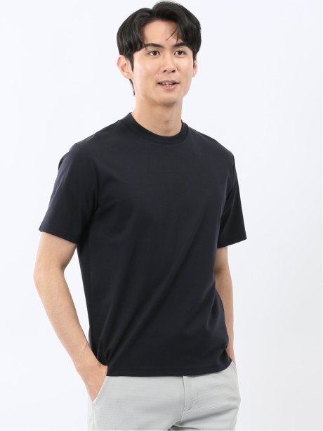 【DRESS T-SHIRT】シルケットスムス スロープネック 半袖Tシャツ