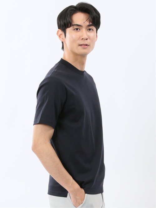 【DRESS T-SHIRT】シルケットスムス スロープネック 半袖Tシャツ