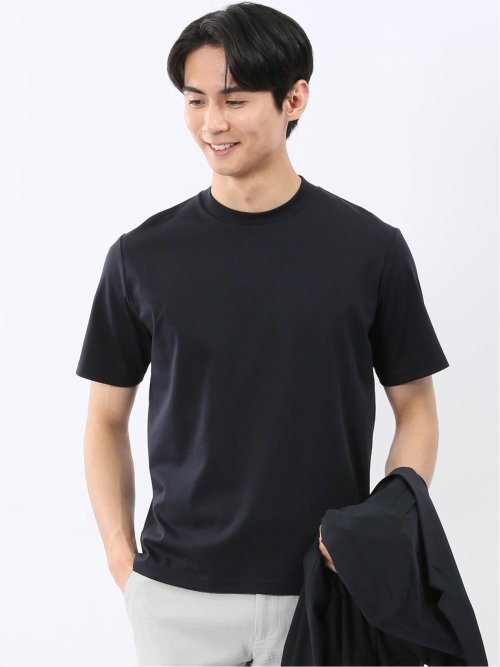 【DRESS T-SHIRT】シルケットスムス スロープネック 半袖Tシャツ