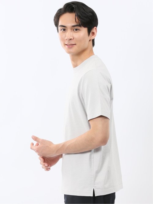 【DRESS T-SHIRT】綿ストレッチ ボーダー クルーネック半袖Tシャツ