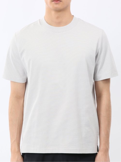 【DRESS T-SHIRT】綿ストレッチ ボーダー クルーネック半袖Tシャツ