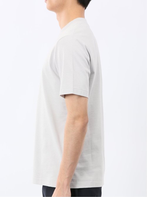 【DRESS T-SHIRT】綿ストレッチ ボーダー クルーネック半袖Tシャツ