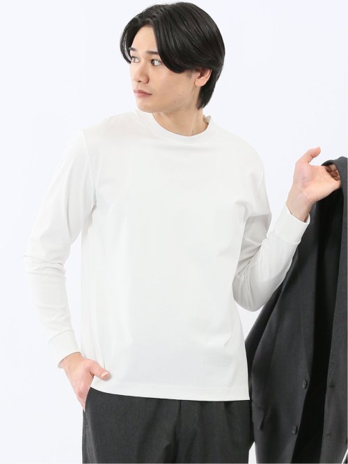 【DRESS T-SHIRT】シルケットスムス スロープネック 長袖Tシャツ