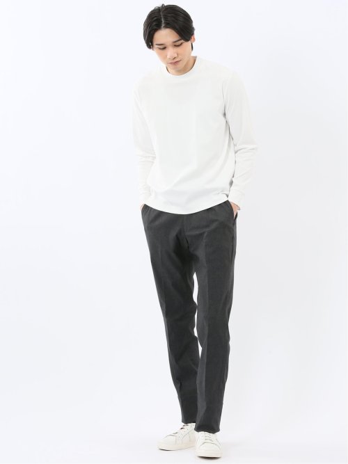 【DRESS T-SHIRT】シルケットスムス スロープネック 長袖Tシャツ