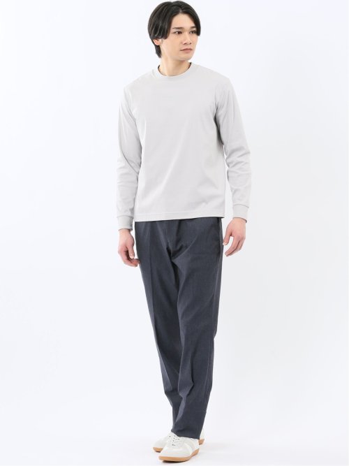 【DRESS T-SHIRT】シルケットスムス スロープネック 長袖Tシャツ
