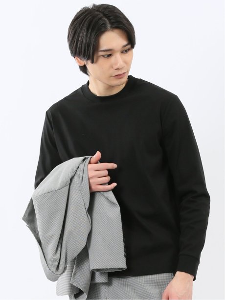 【DRESS T-SHIRT】シルケットスムス スロープネック 長袖Tシャツ