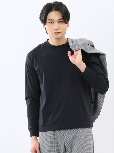 【DRESS T-SHIRT】シルケットスムス スロープネック 長袖Tシャツ