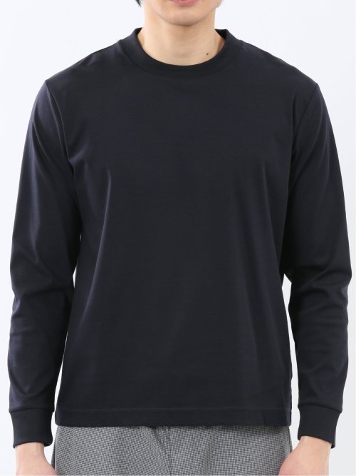 【DRESS T-SHIRT】シルケットスムス スロープネック 長袖Tシャツ