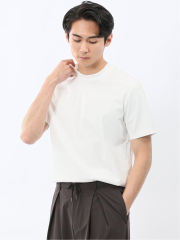 【DRESS T-SHIRT】シルケットスムス スロープネック 半袖 Tシャツ