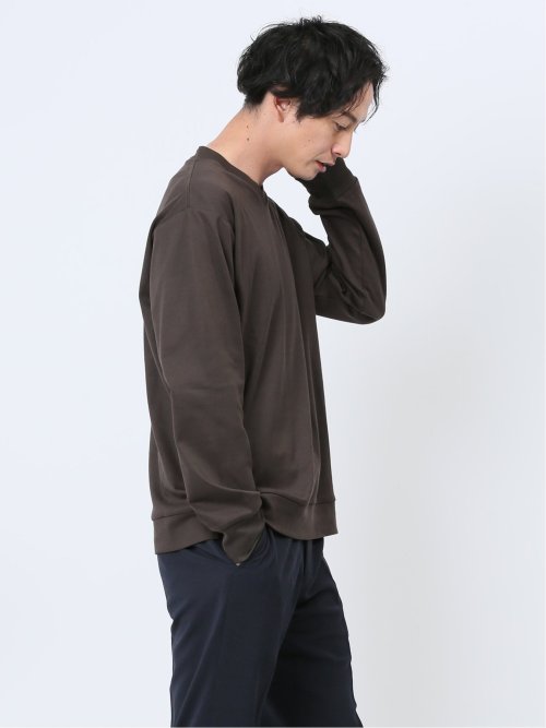 【DRESS T-SHIRT】綿ストレッチ Vネック長袖Tシャツ