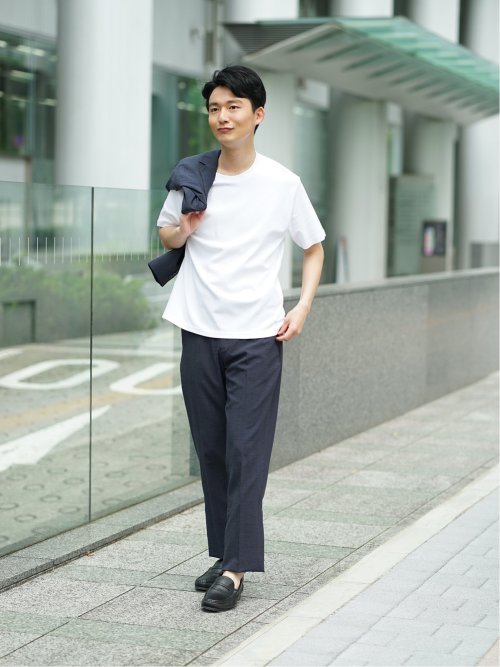 【DRESS T-SHIRT】綿ストレッチ クルーネック半袖Tシャツ