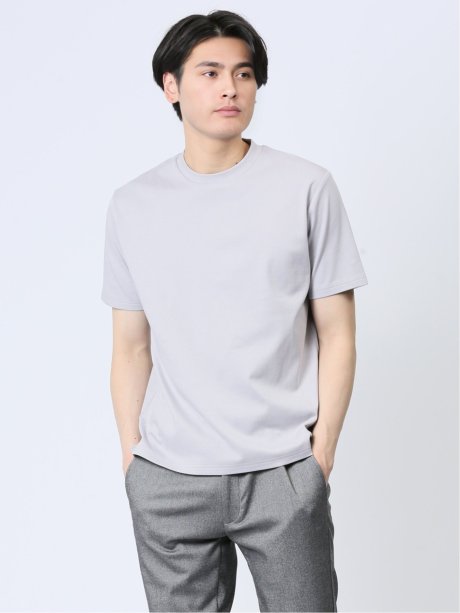 【DRESS T-SHIRT】綿ストレッチ クルーネック半袖Tシャツ