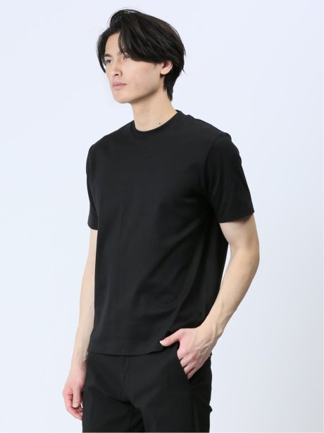 【DRESS T-SHIRT】綿ストレッチ クルーネック半袖Tシャツ