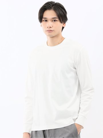【DRESS T-SHIRT】シルケットスムス スロープネック 長袖Tシャツ