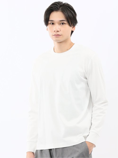 【DRESS T-SHIRT】シルケットスムス スロープネック 長袖Tシャツ