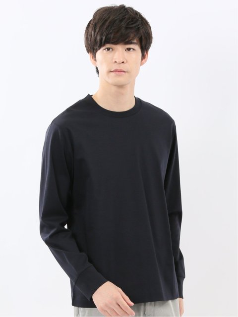【DRESS T-SHIRT】シルケットスムス スロープネック 長袖Tシャツ
