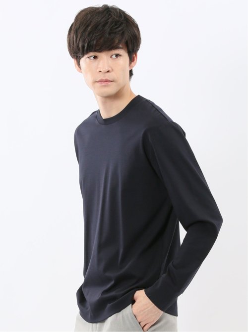 【DRESS T-SHIRT】シルケットスムス スロープネック 長袖Tシャツ