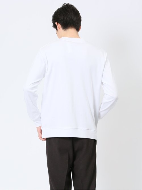【DRESS T-SHIRT】綿ストレッチ モックネック長袖Tシャツ