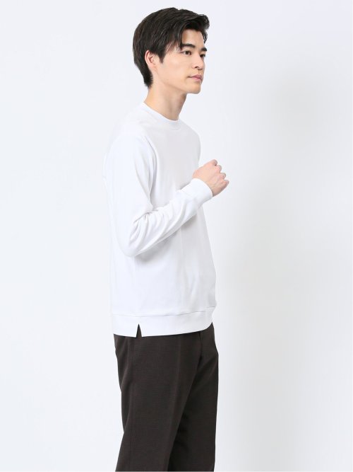 【DRESS T-SHIRT】綿ストレッチ モックネック長袖Tシャツ