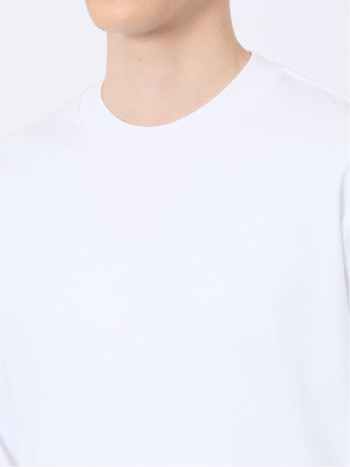 【DRESS T-SHIRT】綿ストレッチ モックネック長袖Tシャツ