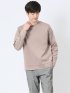 【DRESS T-SHIRT】綿ストレッチ モックネック長袖Tシャツ ピンク メンズ