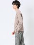 【DRESS T-SHIRT】綿ストレッチ モックネック長袖Tシャツ ピンク メンズ
