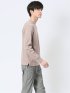 【DRESS T-SHIRT】綿ストレッチ モックネック長袖Tシャツ ピンク メンズ