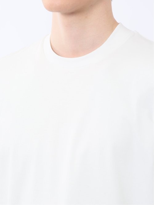 【DRESS T-SHIRT】綿ストレッチ スロープネック半袖Tシャツ