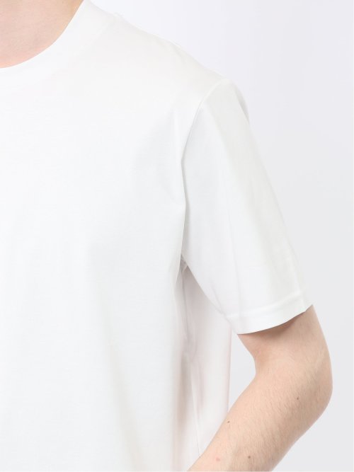 【DRESS T-SHIRT】綿ストレッチ スロープネック半袖Tシャツ