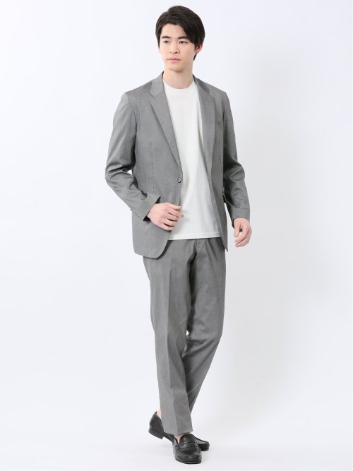 【DRESS T-SHIRT】綿ストレッチ スロープネック半袖Tシャツ