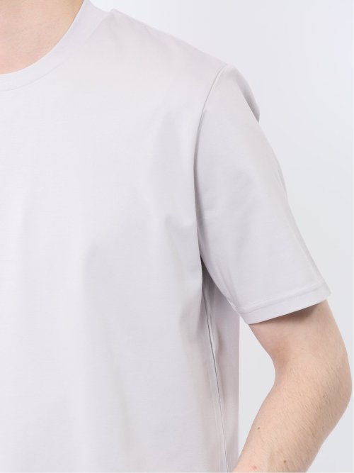 【DRESS T-SHIRT】綿ストレッチ スロープネック半袖Tシャツ