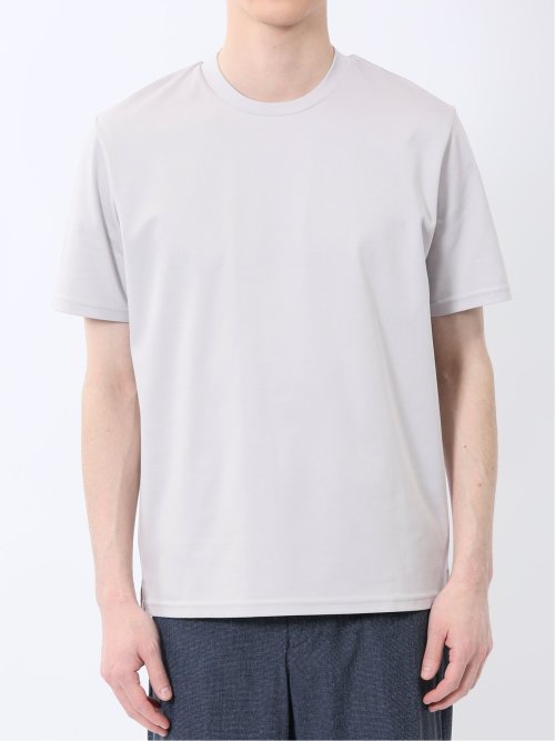 【DRESS T-SHIRT】綿ストレッチ スロープネック半袖Tシャツ