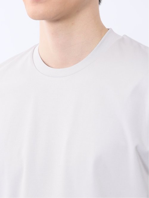 【DRESS T-SHIRT】綿ストレッチ スロープネック半袖Tシャツ