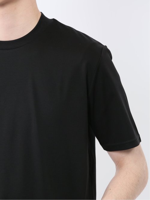 【DRESS T-SHIRT】綿ストレッチ スロープネック半袖Tシャツ