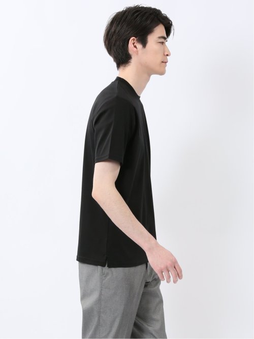 【DRESS T-SHIRT】綿ストレッチ スロープネック半袖Tシャツ