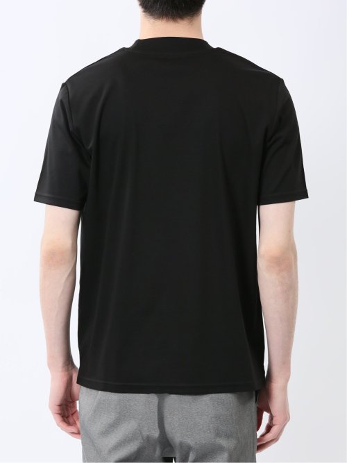 【DRESS T-SHIRT】綿ストレッチ スロープネック半袖Tシャツ