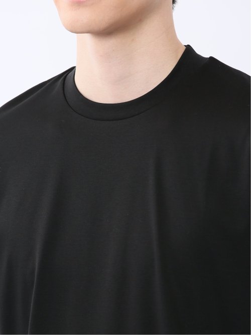 【DRESS T-SHIRT】綿ストレッチ スロープネック半袖Tシャツ