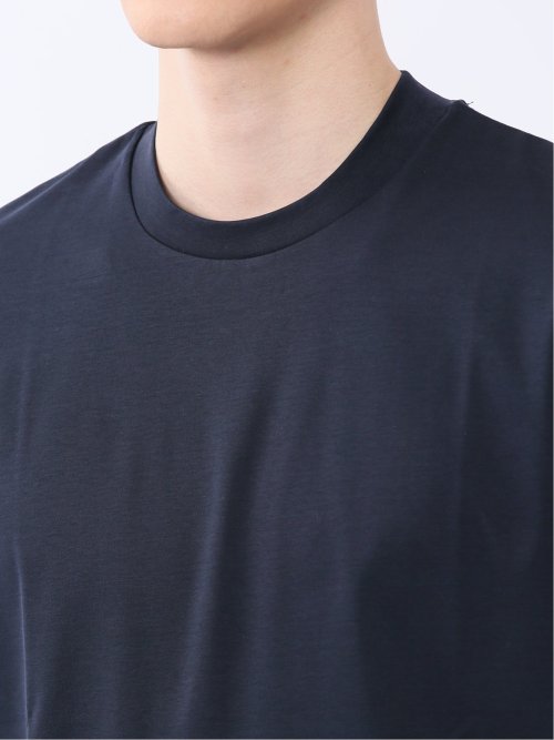 【DRESS T-SHIRT】綿ストレッチ スロープネック半袖Tシャツ