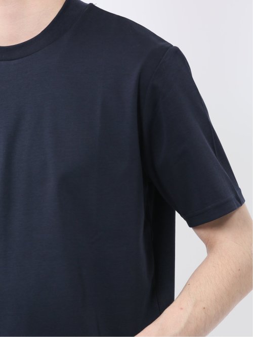 【DRESS T-SHIRT】綿ストレッチ スロープネック半袖Tシャツ