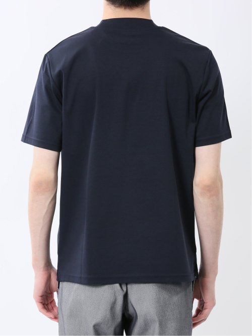 【DRESS T-SHIRT】綿ストレッチ スロープネック半袖Tシャツ