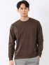 Tシャツ メンズ 長袖 ストレッチ UV 綿 コットン 無地 シルケット スムス スロープネック ドレスT