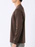 Tシャツ メンズ 長袖 ストレッチ UV 綿 コットン 無地 シルケット スムス スロープネック ドレスT