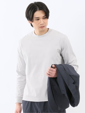 【DRESS T-SHIRT】シルケットスムス スロープネック 長袖Tシャツ