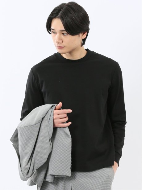 【DRESS T-SHIRT】シルケットスムス スロープネック 長袖Tシャツ