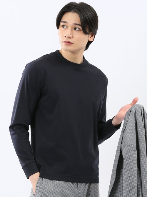 【DRESS T-SHIRT】シルケットスムス スロープネック 長袖Tシャツ