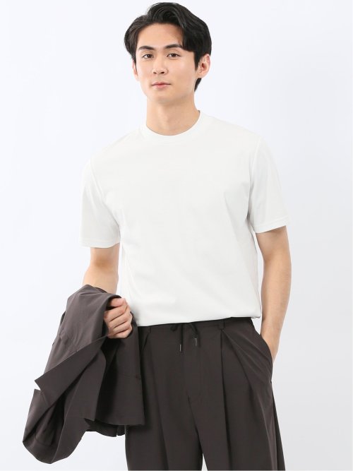 【DRESS T-SHIRT】シルケットスムス スロープネック 半袖Tシャツ