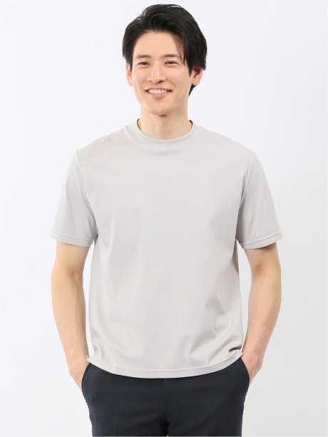 【DRESS T-SHIRT】シルケットスムス スロープネック 半袖Tシャツ