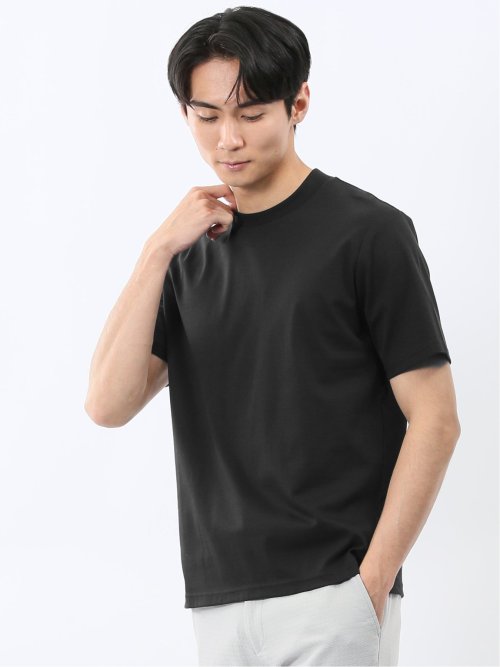 【DRESS T-SHIRT】シルケットスムス スロープネック 半袖Tシャツ