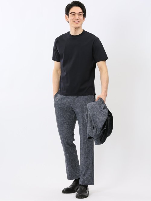 【DRESS T-SHIRT】シルケットスムス スロープネック 半袖Tシャツ